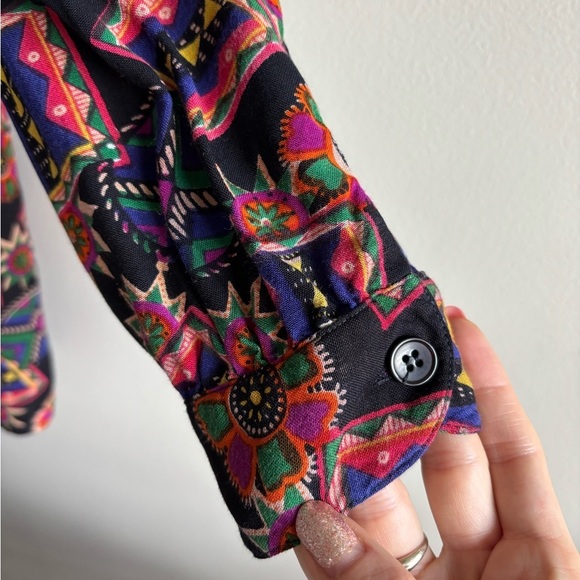 Sorrel vintage blouse with geometric colorful print size 22 - Picture 3 of 11